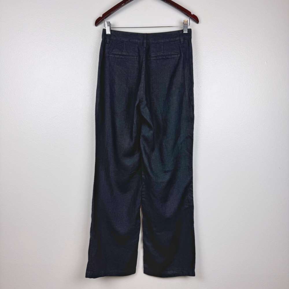 Madewell Patch Pocket Flare Pants 100% Linen Black Size 0/XS NWT - Picture 6 of 10